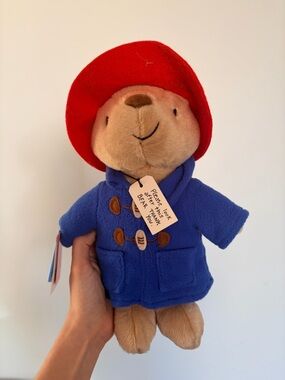 NWT Yottoy Paddington Bear Plush Toy in Blue Coat and Red Hat